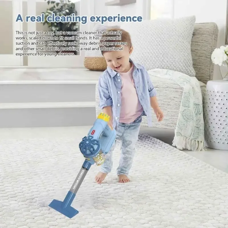 Đồ chơi máy hút bụi điện thực tế cho trẻ phát triển thói quen dọn dẹp thông qua trò chơi giả vờ 15UB