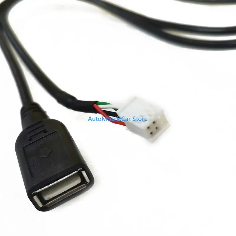 G8TE 1M Car Stereo Boat Flush Mount USB Port 3.5mm AUX Extension Cable Mounting Panel F4Pin+6Pin Connector 2x