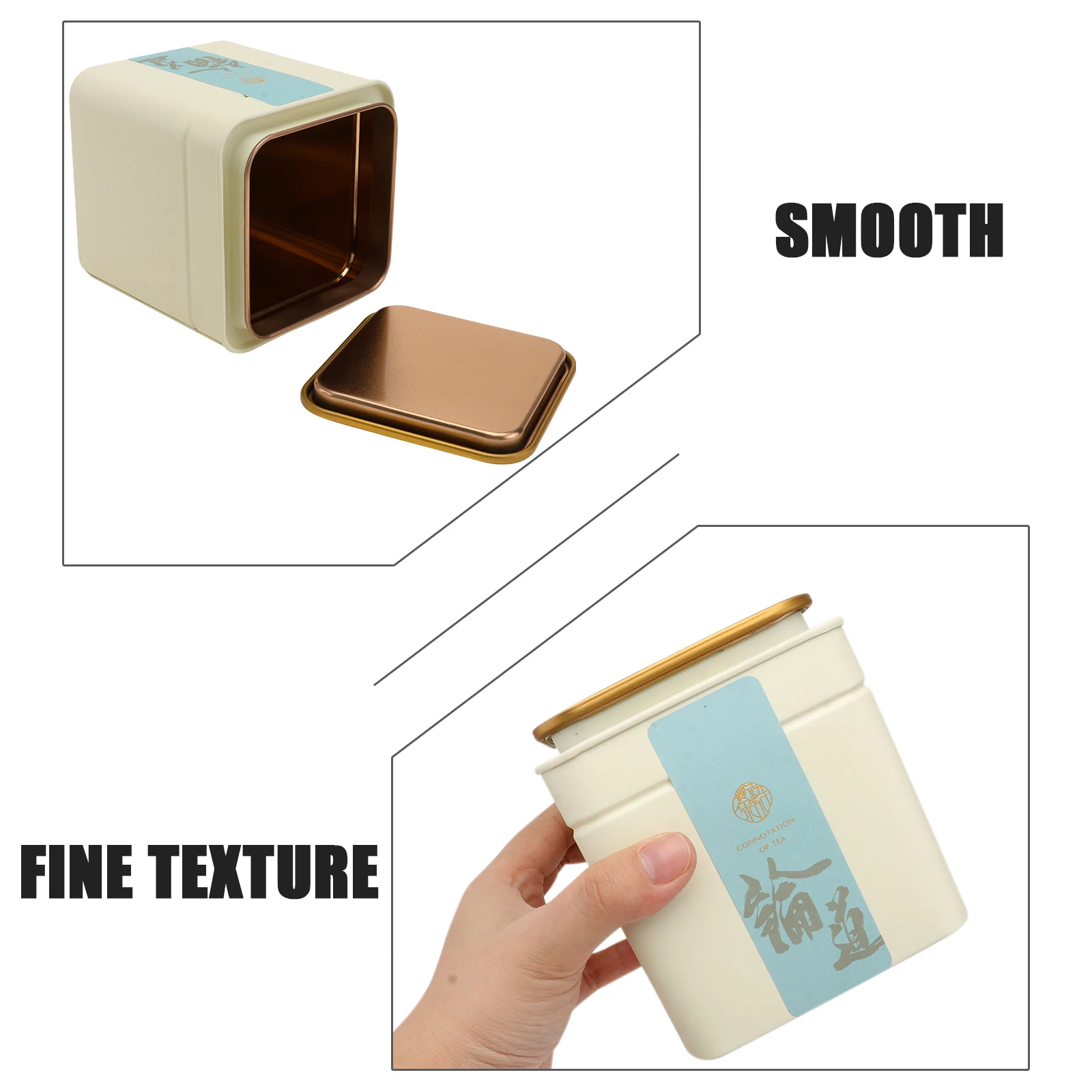 

Storage Jar Premium Tinplate Waterproof Coffee Box Home Tea Canister Sealed Container For Tea Leaves Decorative White