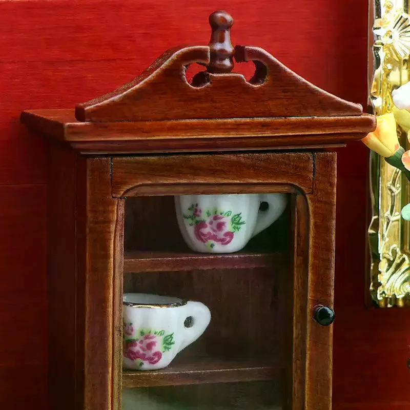 1/12 Poppenhuis Enkele deur Wandrek Opbergkast Model Poppenhuis Meubels Decoratie Speelgoed Poppenhuis Accessoires