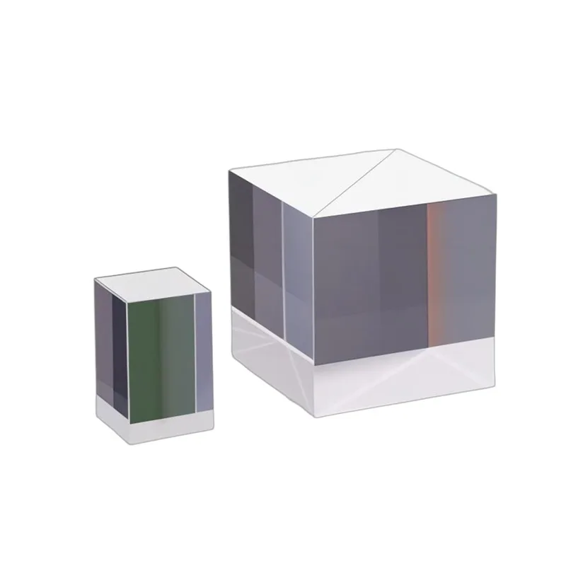 Cube Beamsplitters Prism Manufacturers Custom Semi-Reflective Semi-Transparent Broadband Visible  Cube Optical  Splitting Lens