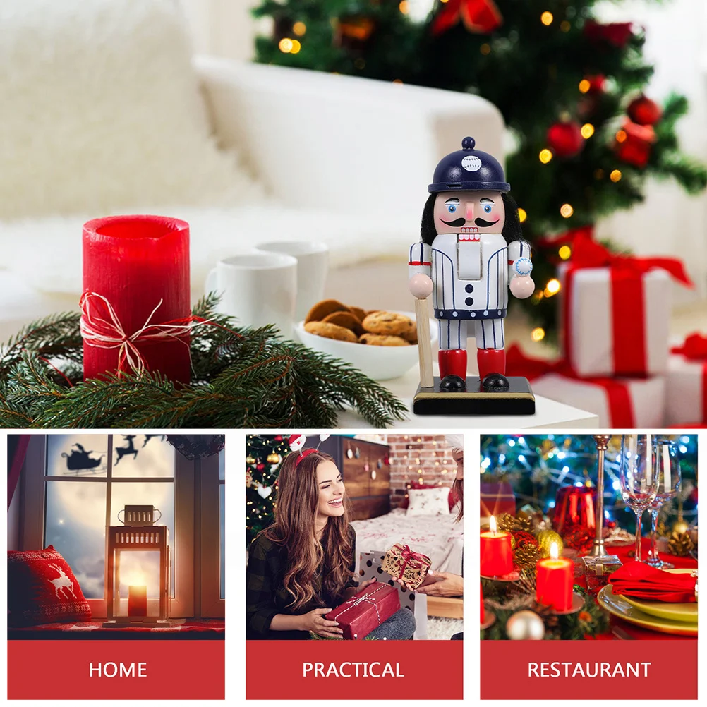 

Baseball Decoration Nutcracker Soldier Wooden Desktop Ornament Unique Baseball Player Party Supplies Birthday Celebrations Home