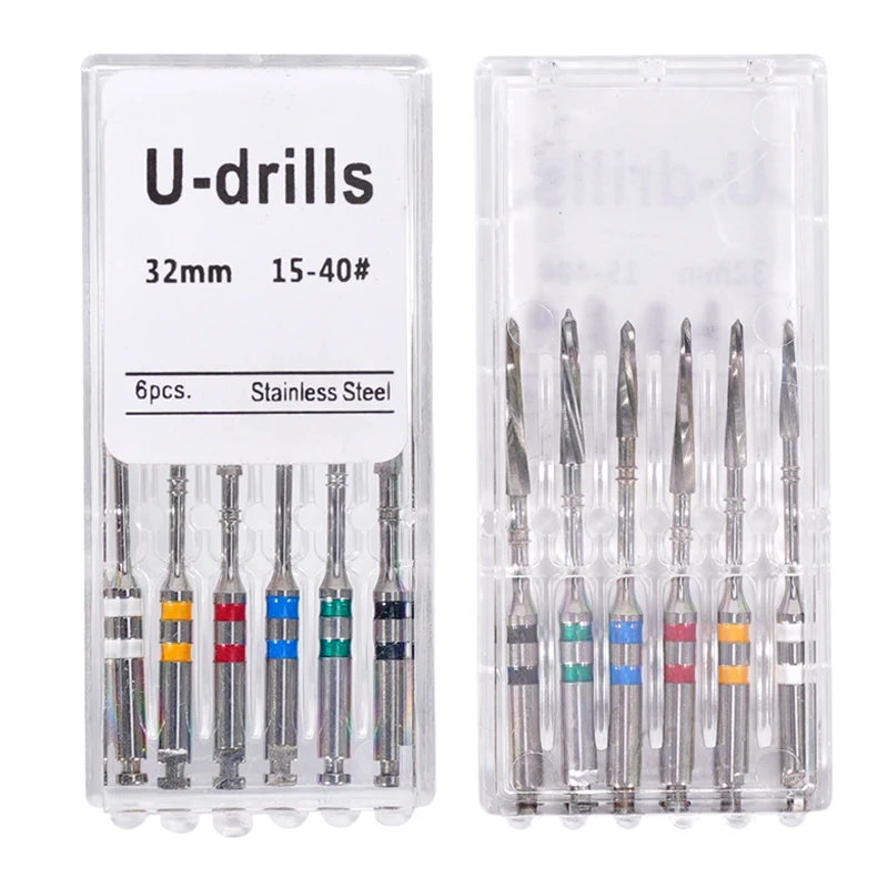 

Набор из 6 шт. стоматологических фрезеров для корневых каналов: металлические развертки 32 мм, U-образные фрезы для использования в стоматологическом оборудовании, материалы для стоматологии ﻿