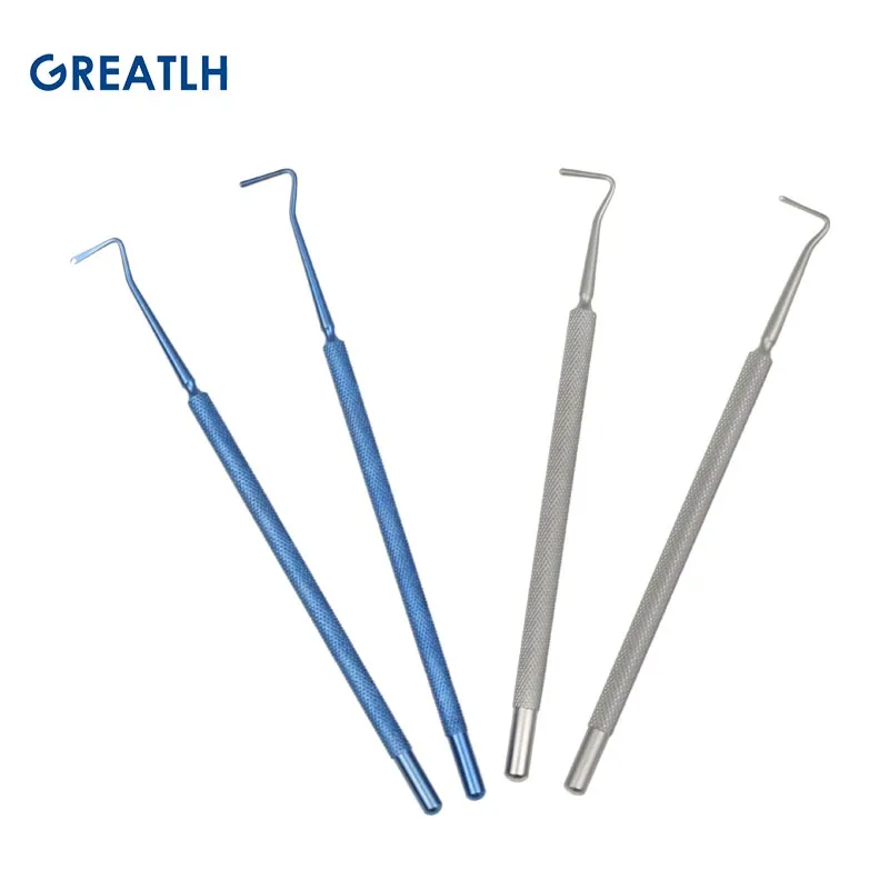 Titanium Alloy Stainless Steel Retina Detachment Hook with Hole Without Hole Eye Tools Ophthalmic Instrument