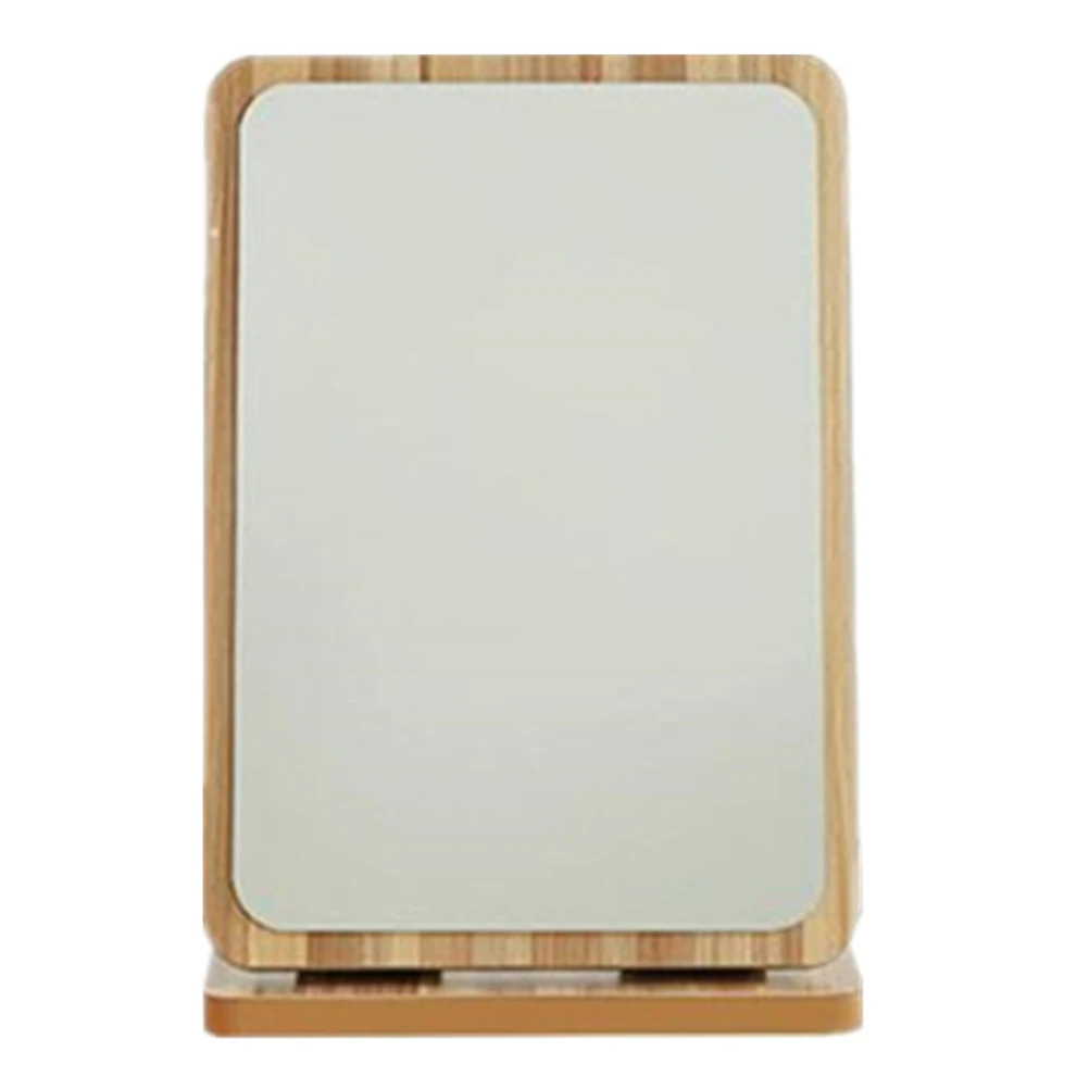 

1Pcs Folding Makeup Mirror Wooden Frame Large Desktop Mirror for Makeup Grooming Foldable Compact Design Premium Clear Glass