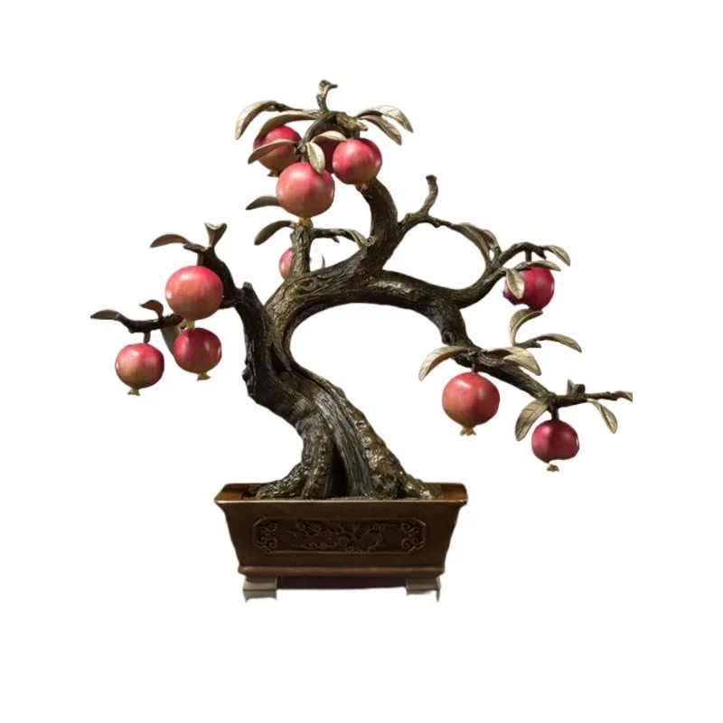 Living room desktop copper pomegranate ornament, home decoration crafts
