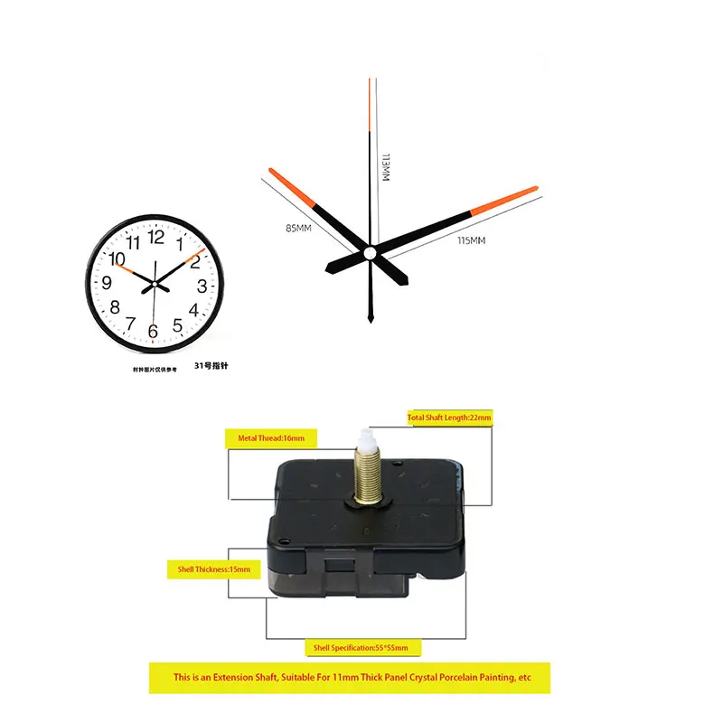 

Clock Parts With Hands Quartz Watch Silent Wall Clock Movement Repair Clock Mechanism Parts Fit Diy Luxury Quartz Clock Movement