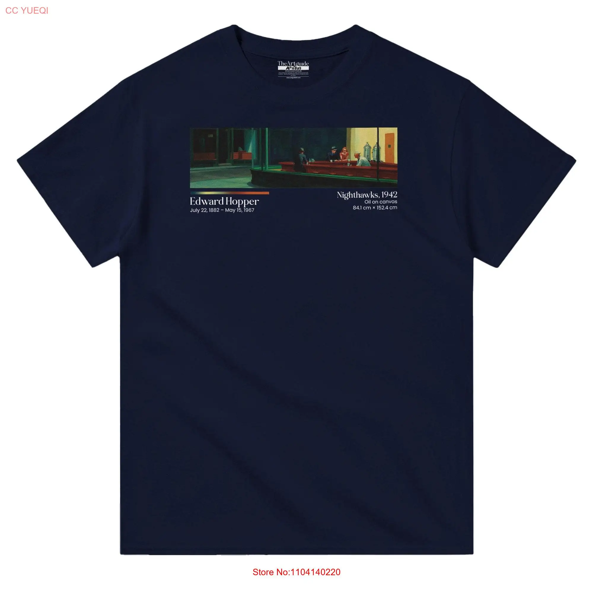 Nighthawks Edward hopper T Shirt Art long or short sleeves