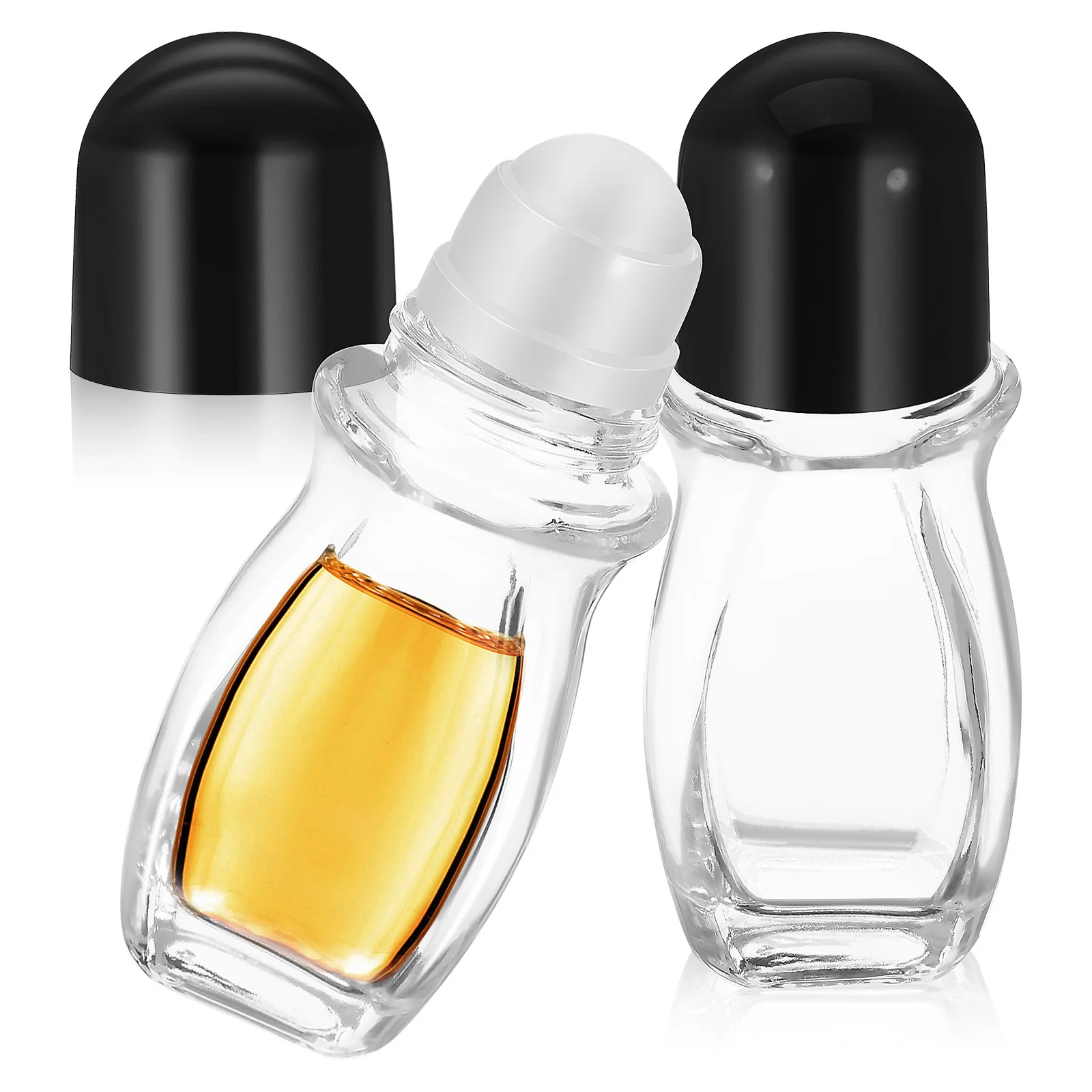 

2Pcs Glass Perfume Bottle Empty Roll on Roller Bottle 50 Ml Travel Size Essential Oil Dispenser with Thickened Body Smooth