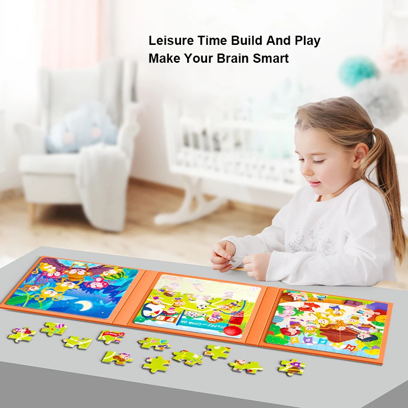 

Montessori Kids Toys Magnetic Advance Educate Book 3-In-1 Fruit Animal Marine Dinosaur Cognitive Early Education Puzzle Play