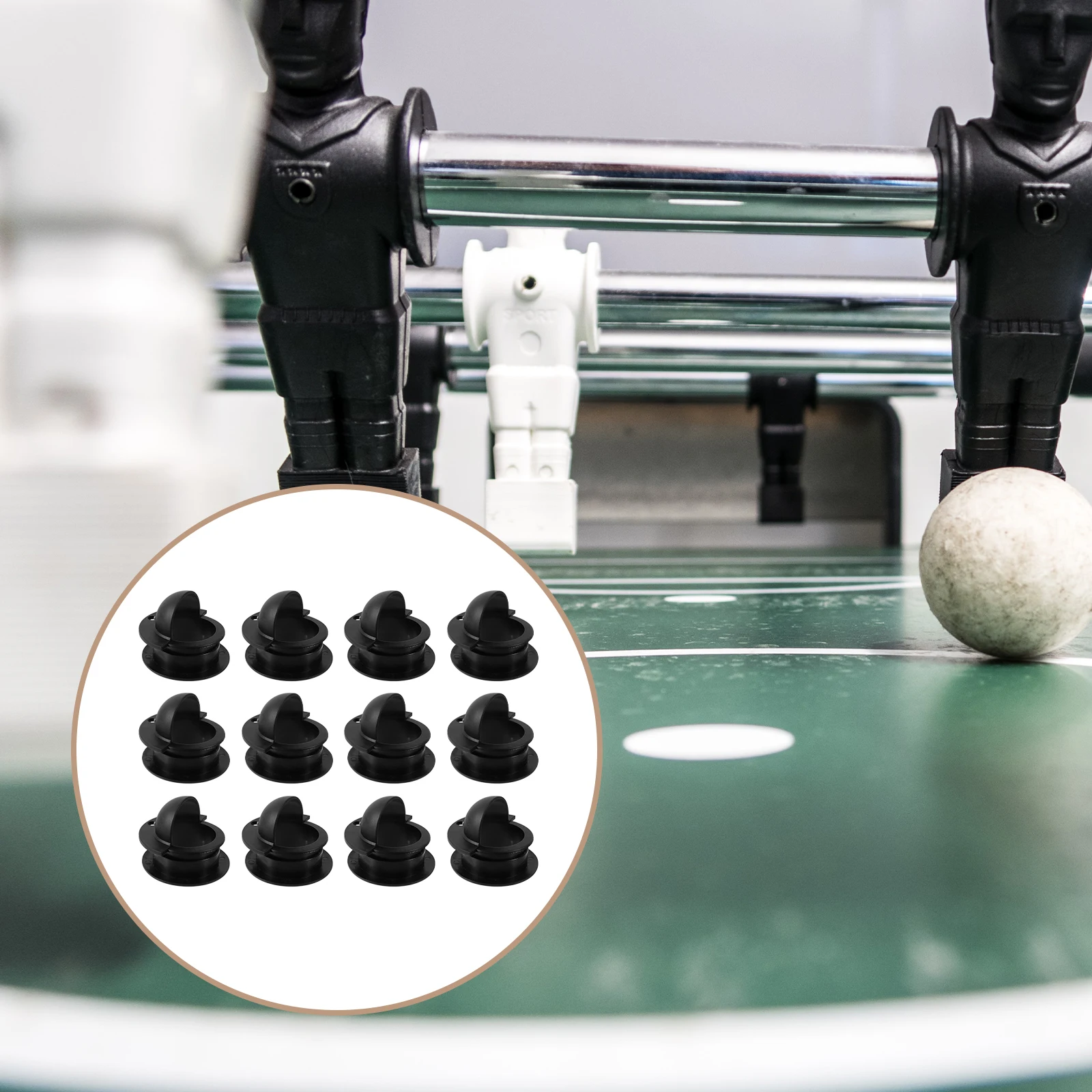 

12 Pcs Foosball Accessories Eco Friendly Plastic Durable Black St Tables Component Football Machine Parts Entry Dishes