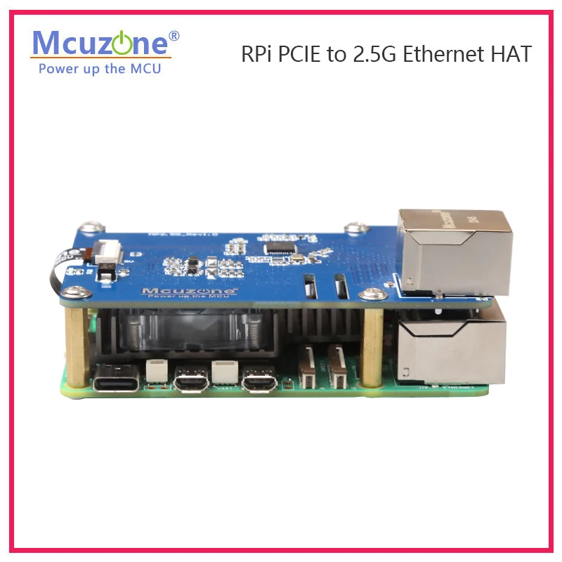 MP2.5G Raspberry Pi 5 PCIE a 2.5G Ethernet HAT,RTL8125,RPi OS senza driver