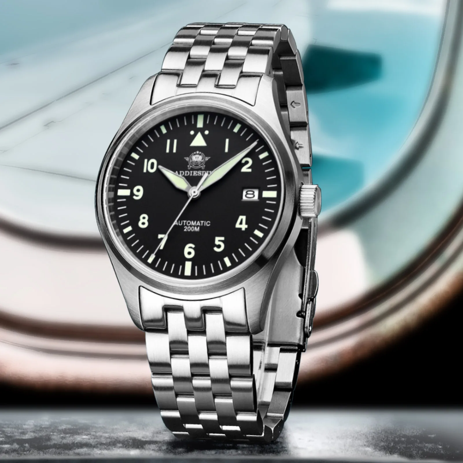 

ADDIESDIVE Men's Automatic Watch 20Bar Waterproof Diver Stainless Steel Mechanical Watches Super Luminous Sapphire reloj hombre