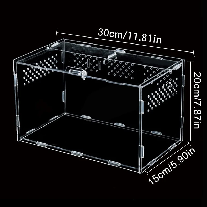 Reptile Breeding Box Acrylic Turtle Spider Lizard Acrylic Transparent Insect Breathable Acrylic Box Breeding Nest