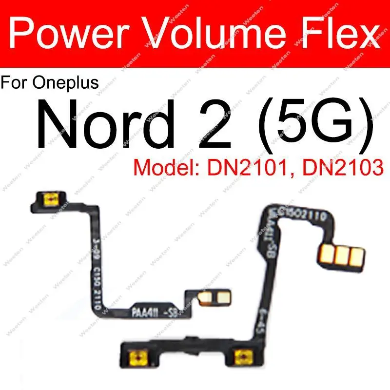 For OnePlus 1+ Nord N10 N100 N200 Nord N300 Nord 2 5G On Off Power Volume Keys Switch Side Button Flex Cable Parts