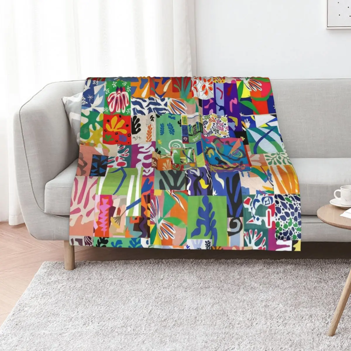 

Henri Matisse Cutouts Throw Blanket Flannel Fabric warm for winter Luxury Designer Stuffeds Blankets
