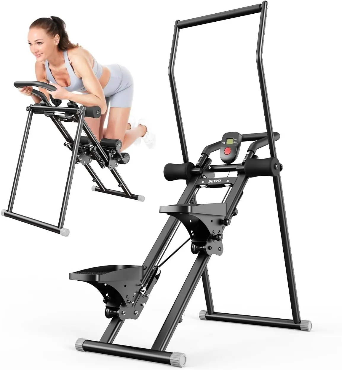 Indoor Exercise Use, Composite Material, Blue Color, 2-in-1 Equipment, 90% Pre-Assembled and Quick-Switch Feature Stair Stepper
