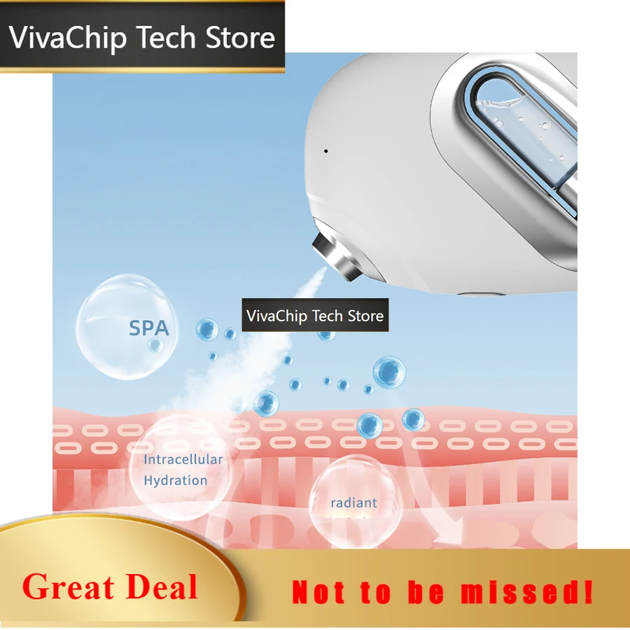 VivaCTHigh-pressure Nano Oxygen Injector Spray Hydration Instrument Portable Small Cold Spray Moisturizing Handheld Household