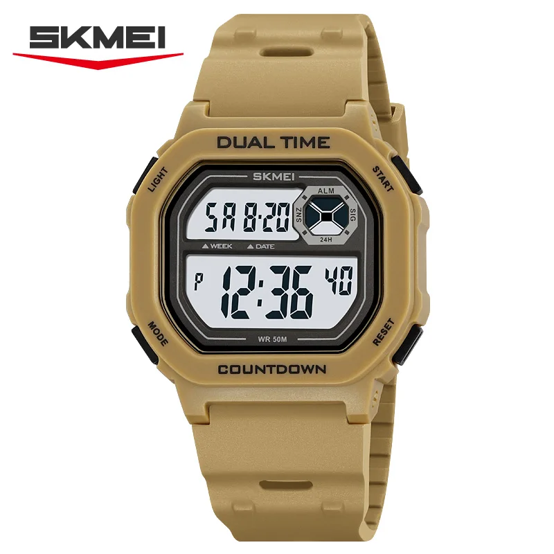 SKMEI 2543 New Fashion Sports Dual Time Digital Watch Alarm Clock Countdown Waterproof Electronic Clock Men's Watch Reloj Hombre