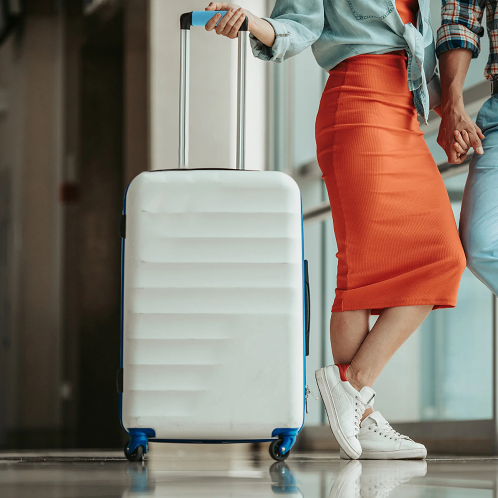 2 قطعة مقبض الأمتعة يلتف النيوبرين متعددة الأغراض حقيبة مقبض السروج حامي اليد حقيبة سفر يغطي الأمتعة الملونة الزاهية #3