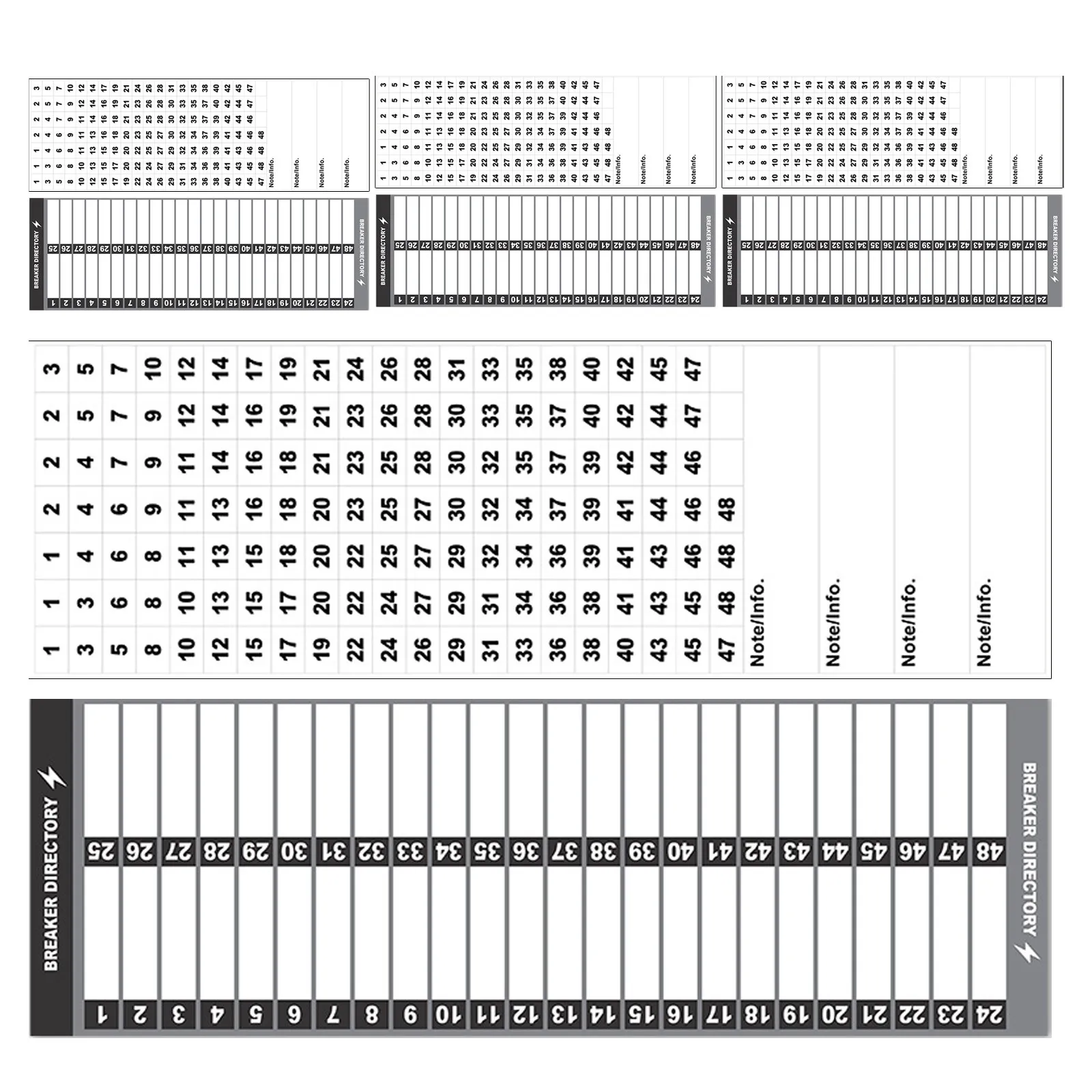 

2Sets Numbered Electrical Stickers Waterproof PVC Breaker Panel Labels Self-Adhesive Circuit Box Labels for Electric