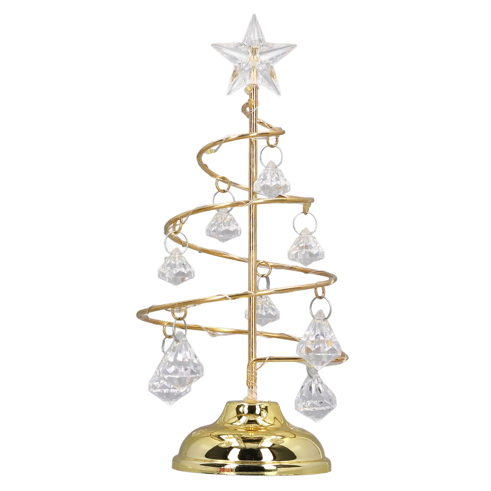 LED Christmas Tree Lamp Small Crystal Decorative Iron Tree Night Light Ornament Gift For Xmas