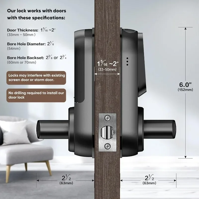 Imagem -05 - Smart Door Lock com Teclado Keyless Entry Front Door Lock Fingerprint Lock Sifely