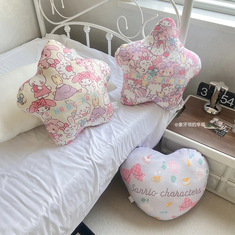 Soft Cuddly Saniro Double Sided Printed Pillow My Melody Lovely Stuffed Cartoon Anime Plush Toy Hug Sleeping Plushies Xmas Gifts