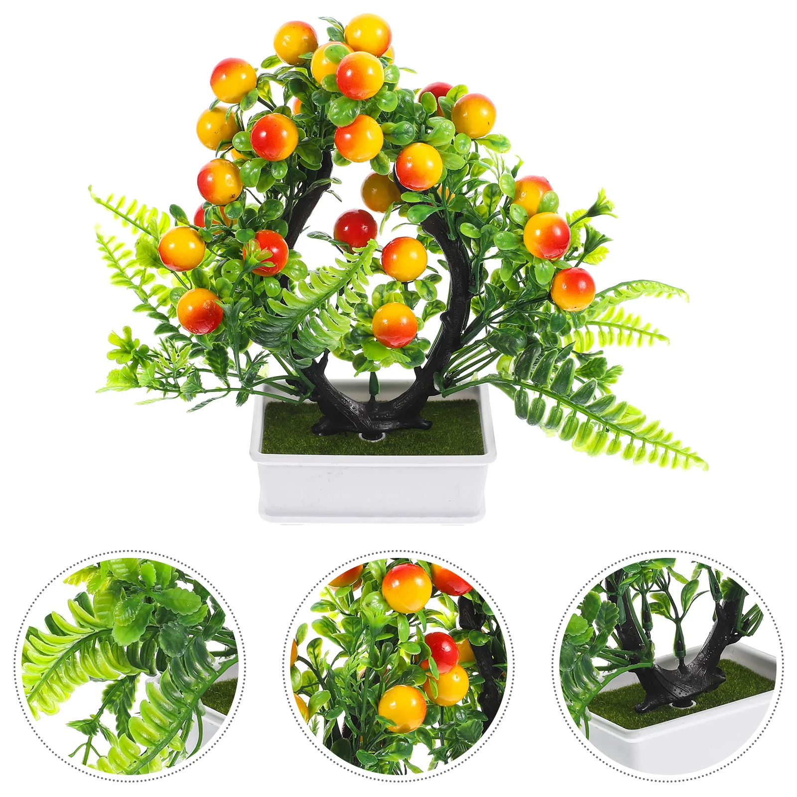 

Simulation Fruit Tree With Pot Realistic Artificial Bonsai Plant For Home Office Desktop Decor Faux Potted Fruit Tree Indoor