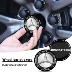 4Pc 56mm Car Wheel Stickers Center Hub Cap Car Emblem Badge Decal For Mercedes Benz AMG W203 W206 W220 W205 W211 W212 W201 W210