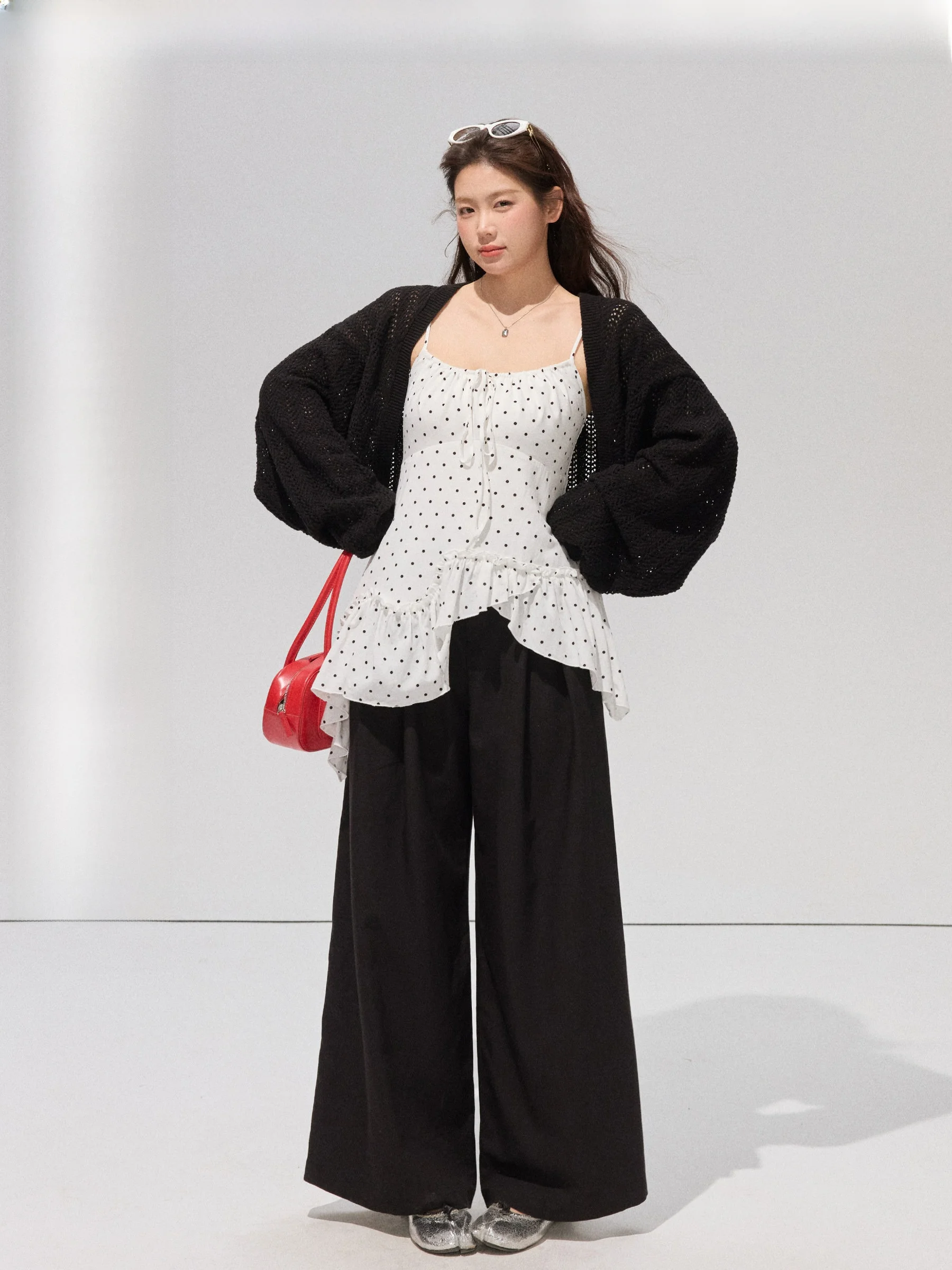 

Jiulu Studio Large Size Set with ter Ne Open Cardigan Polka Dot Knot Strapl Painting Gourd Micro plus Size ...