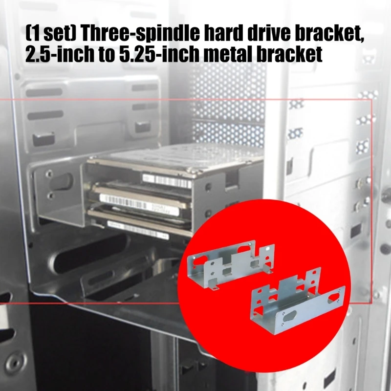 2.5 to 5.25 Hard Drive Bay Conversion Bracket for Desktop Internal SSD HDD Use