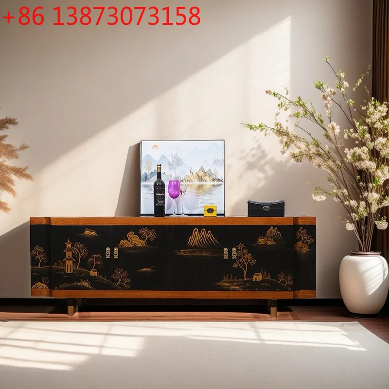 

Тумба под телевизор для гостиной, напольная, 2025, новая, со встроенным хранилищем, в французско-американском стиле