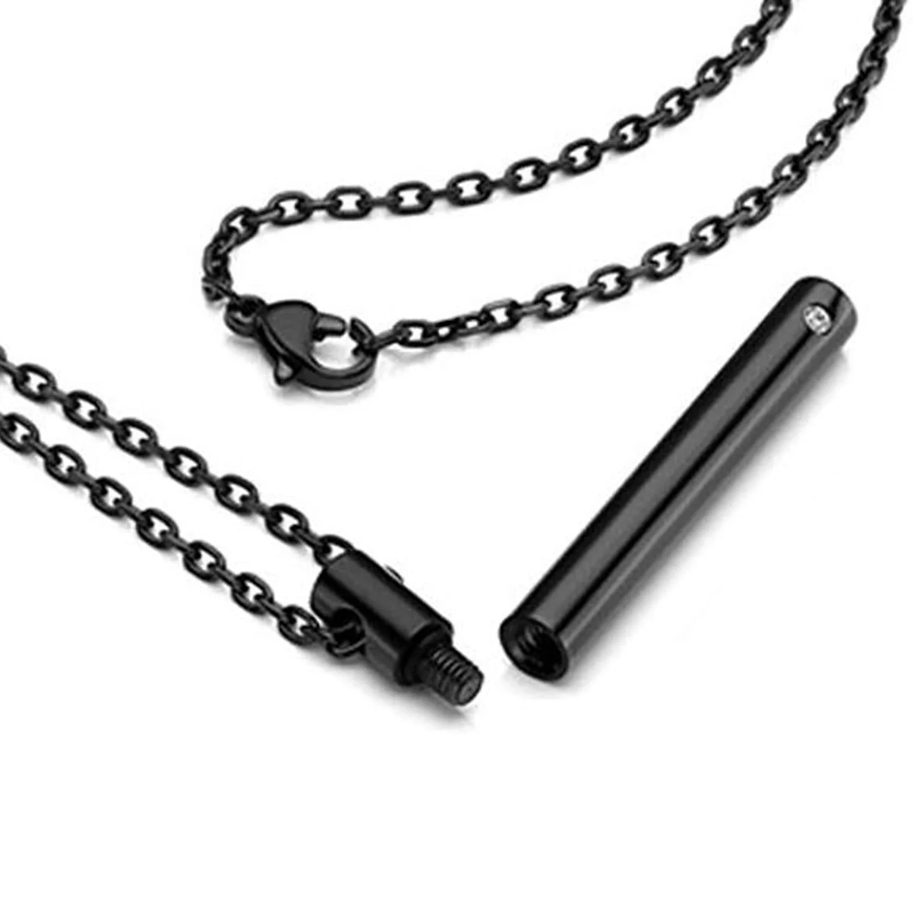 Unisex Stainless Steel Pet,Dog Jewelry Cylinder Crystal Memorial Urn Paw Pendant Screw Open Cremation Necklace Ash Case Holder