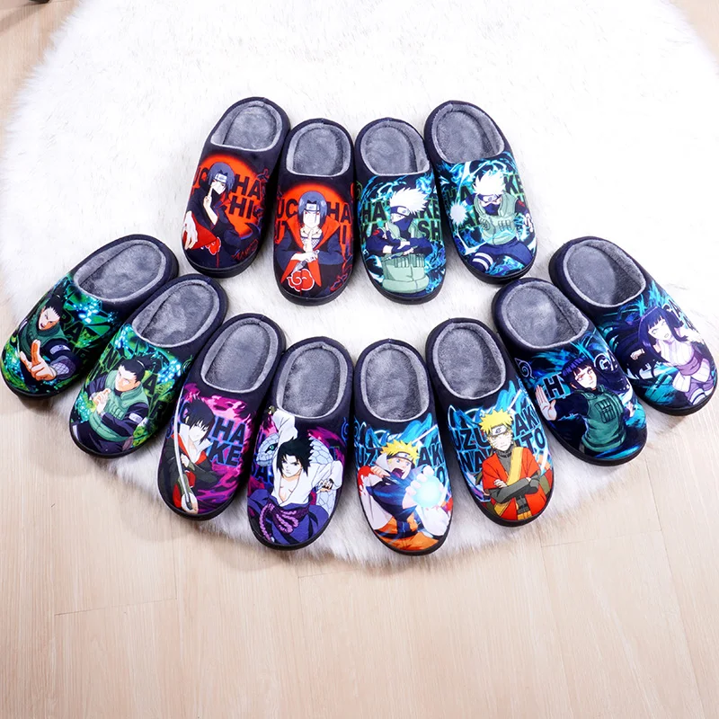 

Anime Otherworld Figure Warm Plush Cosplay Slippers Couple's Indoor Non-slip House Slides Toe Wrap Winter Home Cotton Shoes