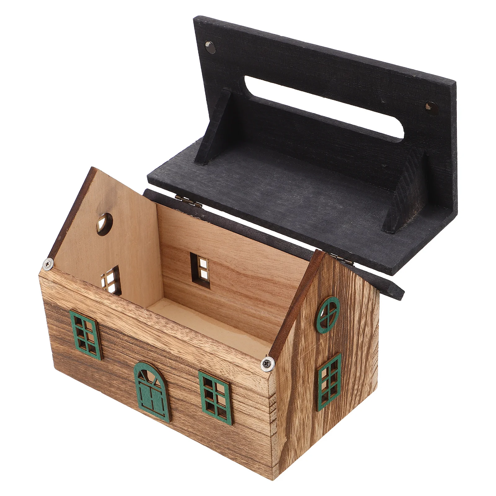 

1pcs Solid Wood Tissue Box -Shaped Napkin Dispenser Organizer For Farmhouse Bathroom Living Room Decor Wooden Tissue