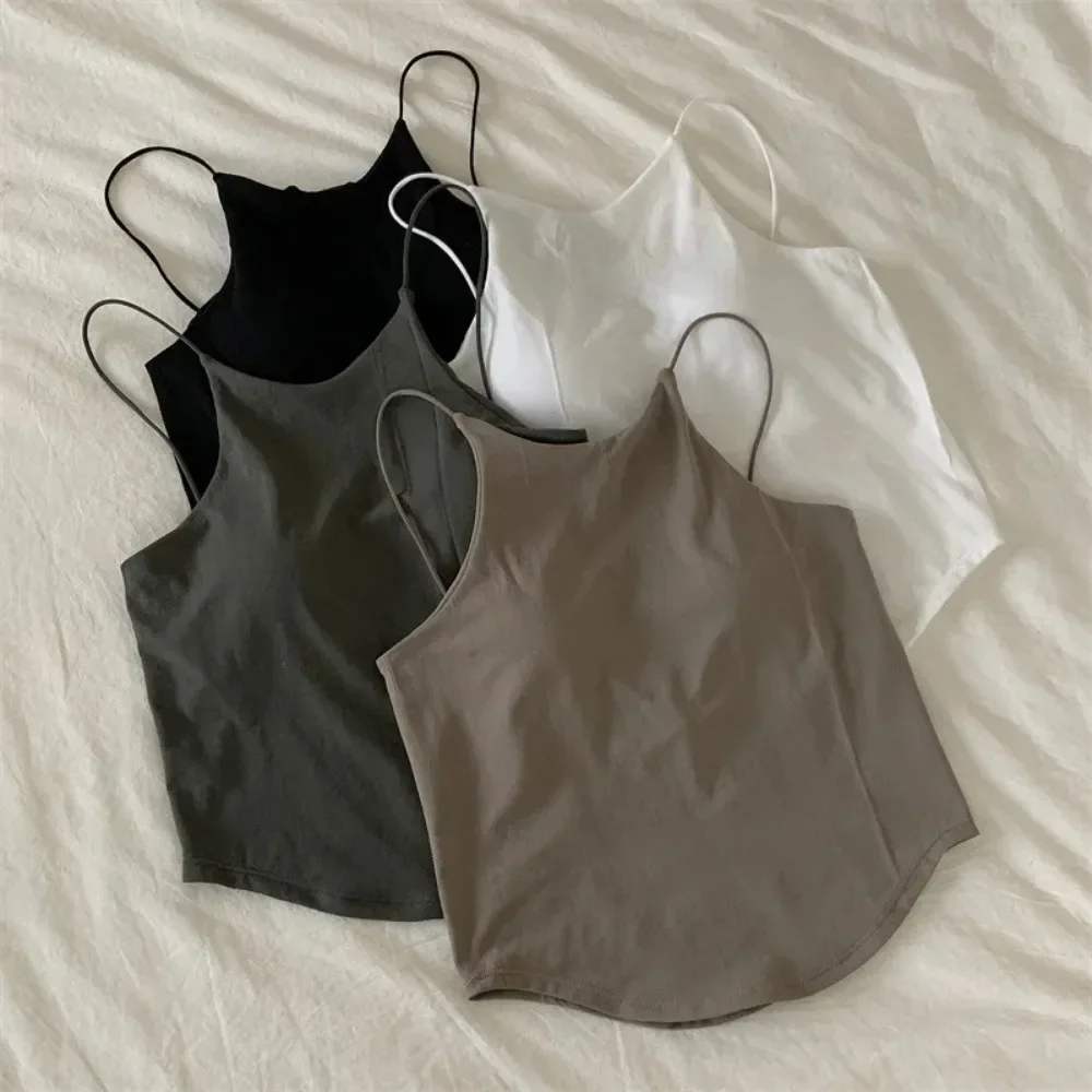 

Women's Ice Silk Seamless Bralette Sports Tank Top Sexy Summer Camisole Lingerie Crop Tube Top