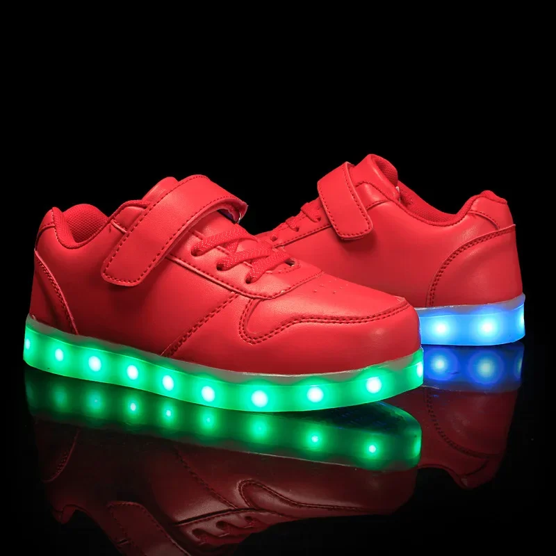 Size 25-37 Girls USB Charger Schoenen Kids Chaussure Enfant Luminous Glowing Sneaker with Light Sole Children LED Shoes for Boys