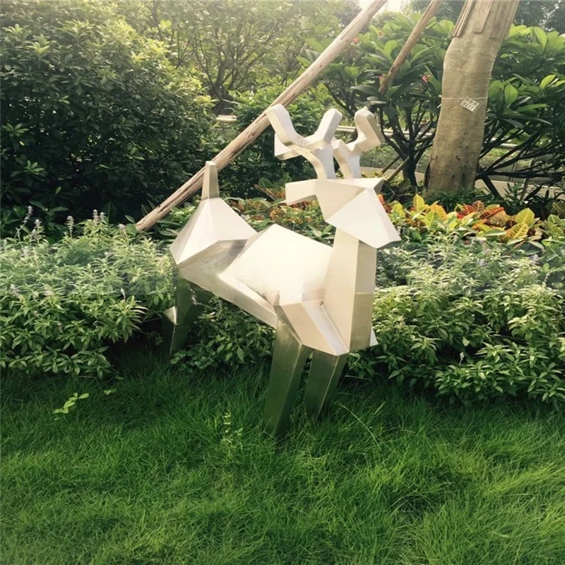 

1 Luxury Art Deco Garden Sculpture Custom Design Weatherproof Stainless Steel Ornament