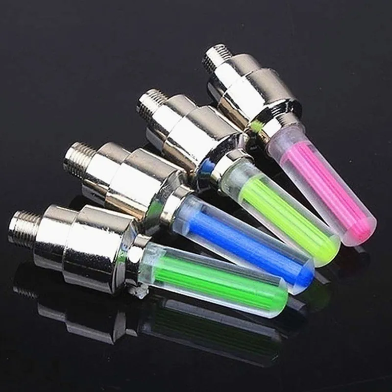 2PCS Bike Light LED Flash Wheel Tire Valve Cap Car Lights 4 Colors Tire Lamp For Car Motorcycle Bicycle