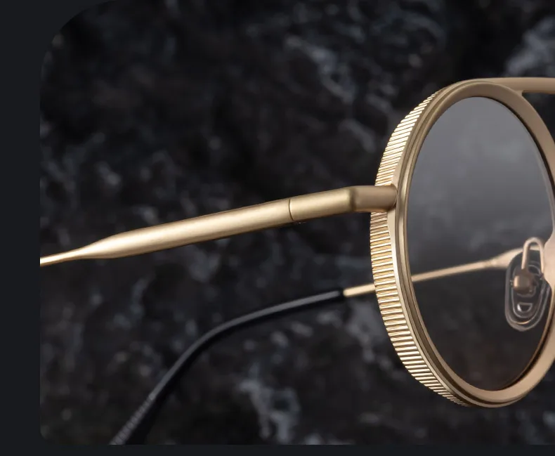 Kleine Runde Steampunk-Sonnenbrille für Herren 2026 Luxusmarke Klassische Doppelbalken-Sonnenbrille für Männer Punk-Fahrbrille Schattierungen – Detail 6