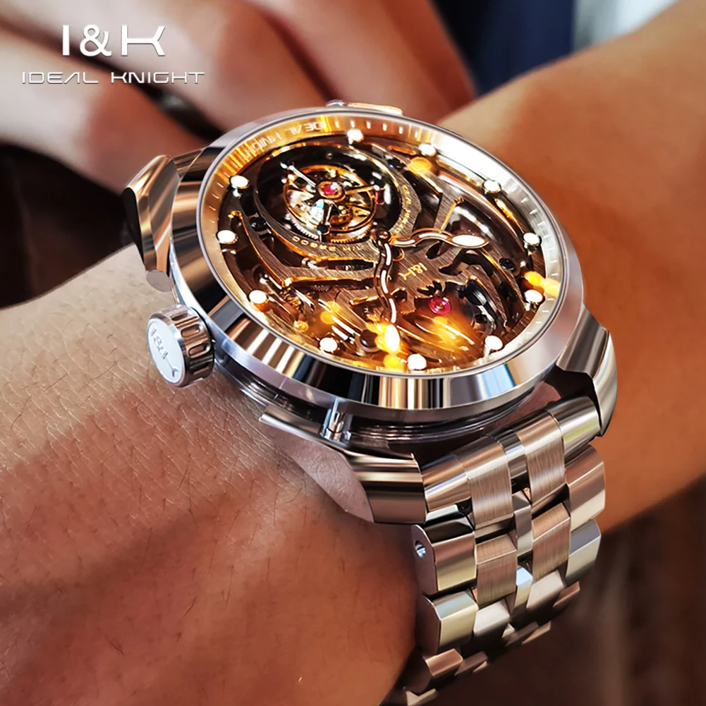 IDEAL KNIGHT 100% Tourbillon Automatic Watch for Men Swiss Certification TOP Brand Mechanical Movement Male Wristwatches