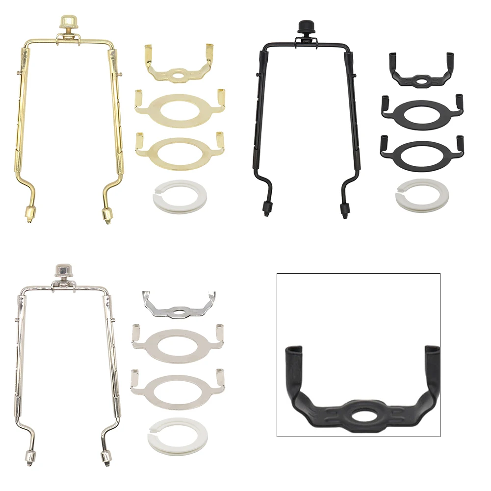 1Set 8Inch Lamp Shade Harp Kit Light Base Adapter Adjustable Lamp Harp Kit DIY Lamp Shade Stand For Table And Floor Lamps