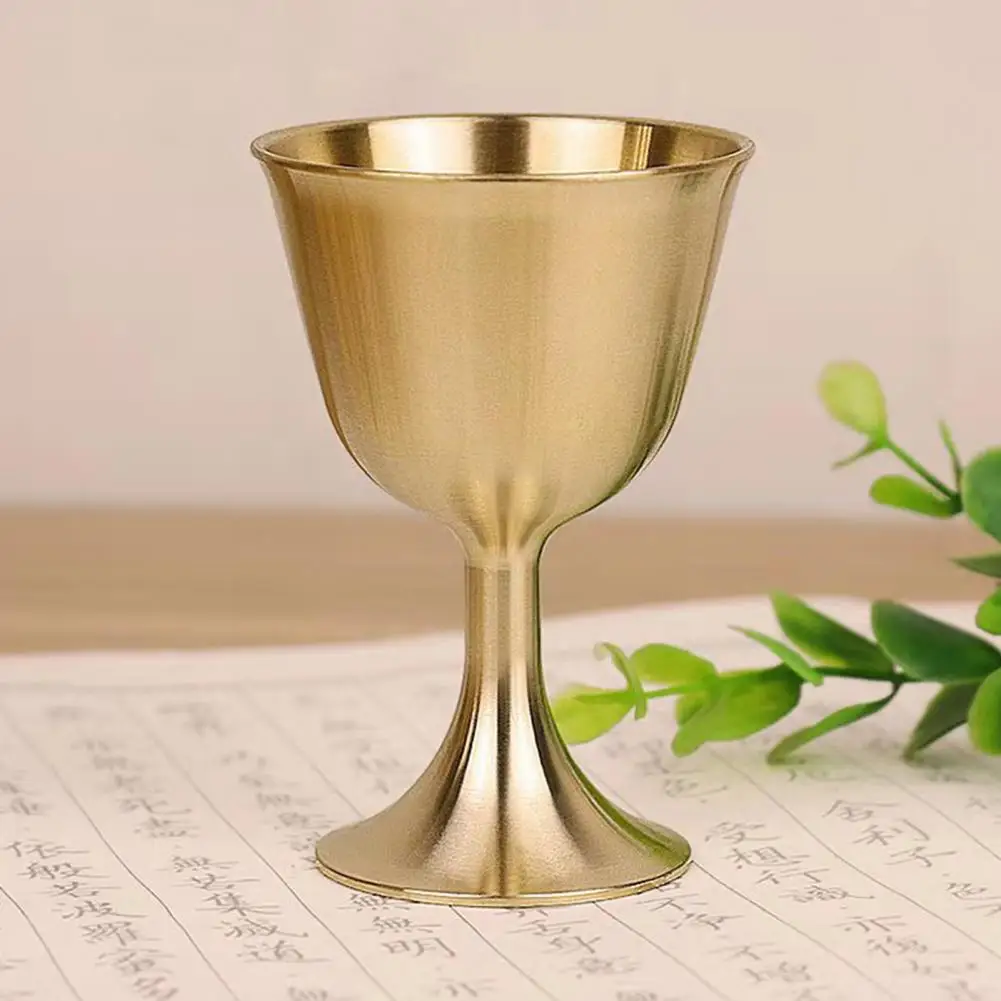 Drinking Wine Glass Good Gloss Copper Portable Smooth Edge Red Wine Cup Polishing Lightweight Wine Goblet Cup copo termico