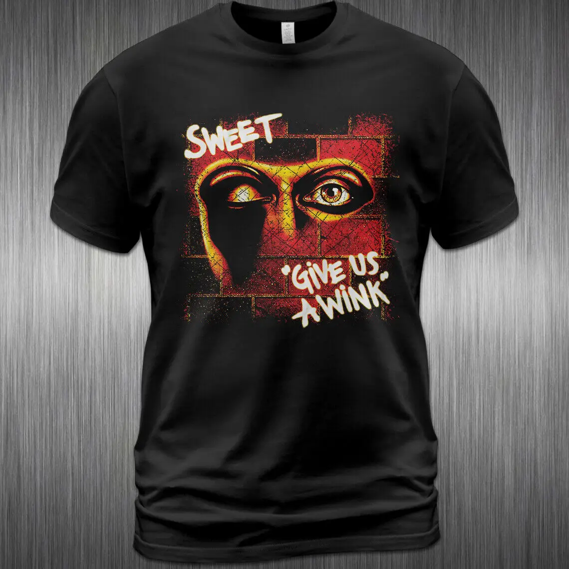 Cotton T Shirt The Sweet Give Us a Wink Album Brian Connolly Steve Priest