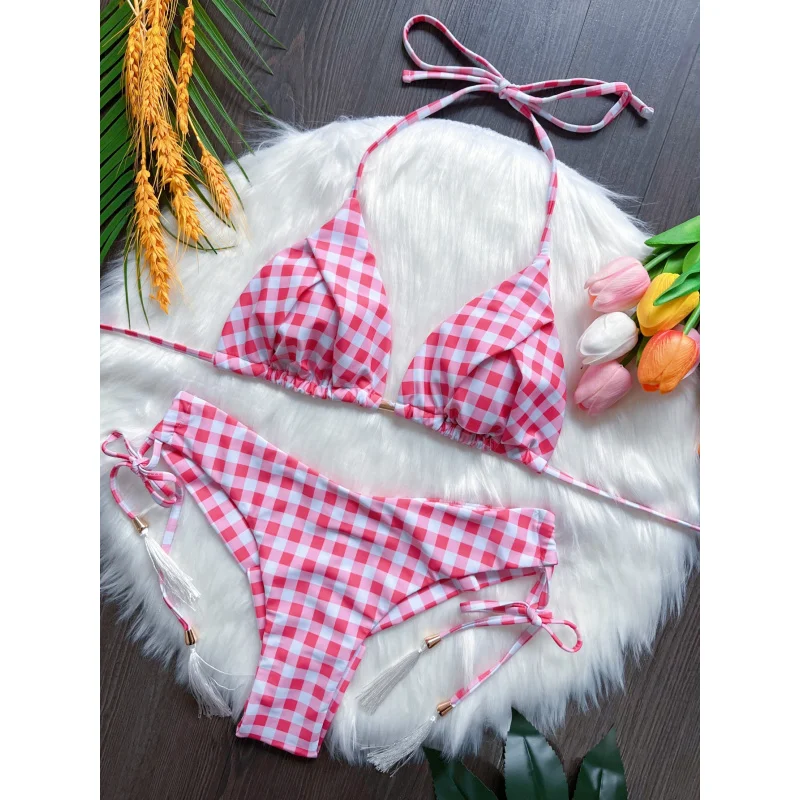 2024New Print Split Bikini Swimsuit Sexy Triangle Women Swimwear Swimming Suit