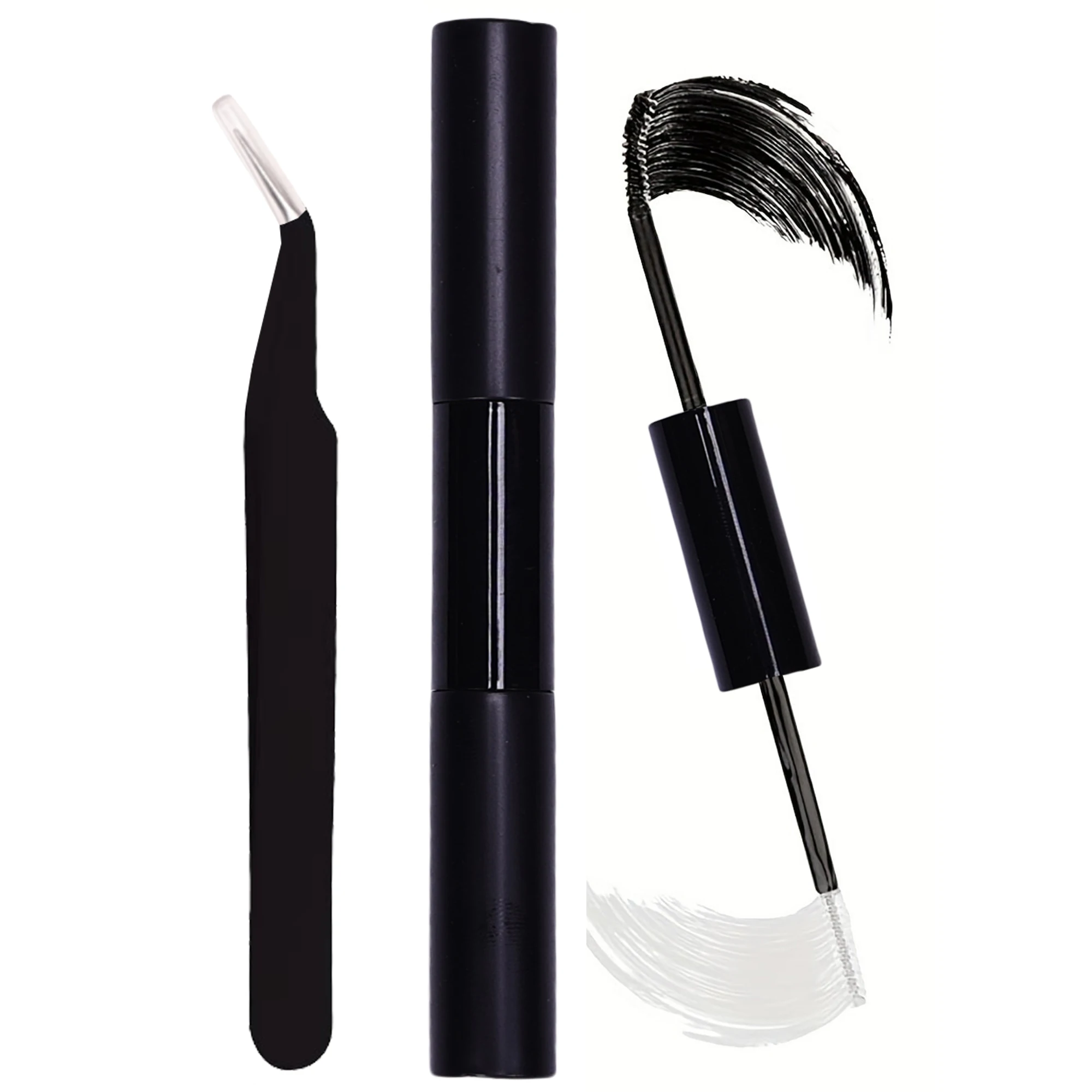 طقم وصلات الرموش، 200 قطعة من مجموعة الرموش الفردية D Curl، أطوال مختلطة مع ملاقط ولاصقة للاستخدام في المنزل