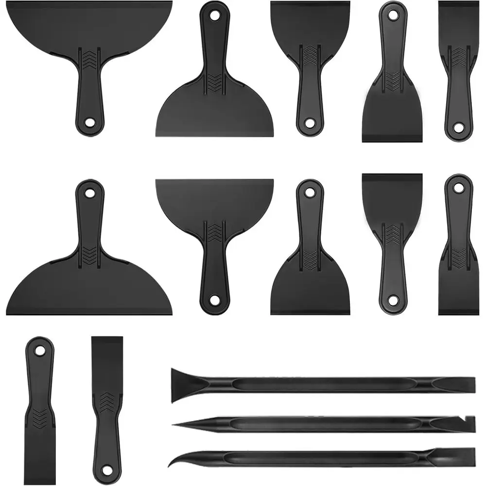 15 عبوة من سكاكين المعجون البلاستيكية، مكشطة سكين المعجون للتناول، مجموعة أدوات مكشطة في 6 أحجام، سكاكين مرنة لتسجيل الحوائط الجافة #1