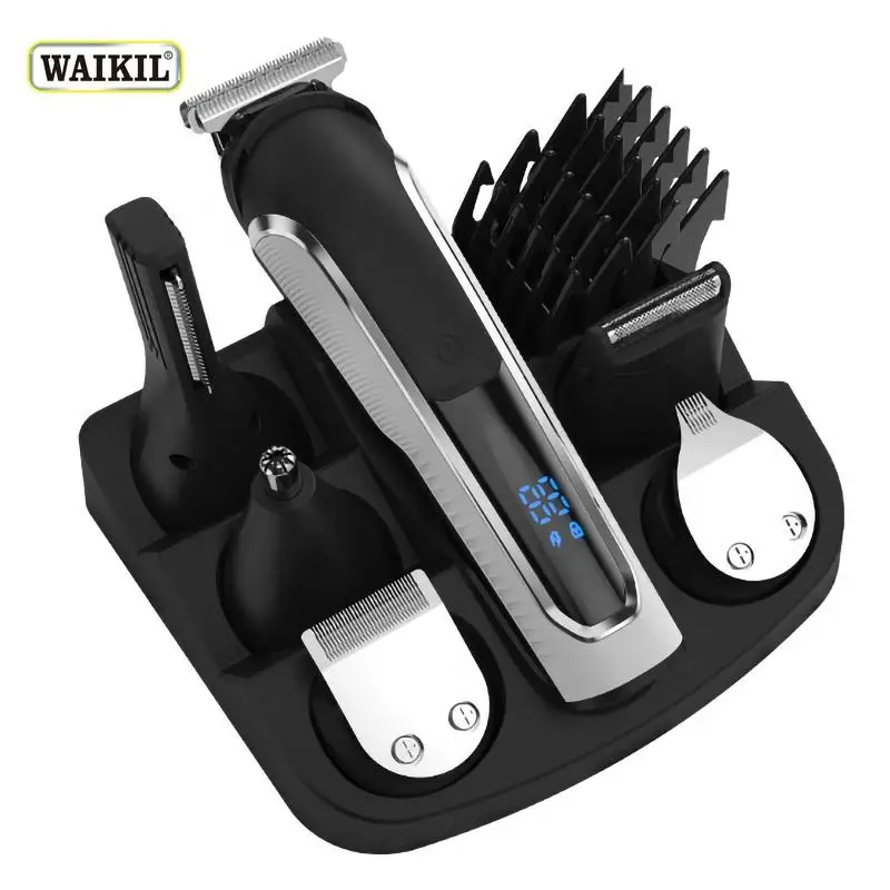 Машинка для стрижки волос 6 в 1 с USB-зарядкой и цифровым дисплеем