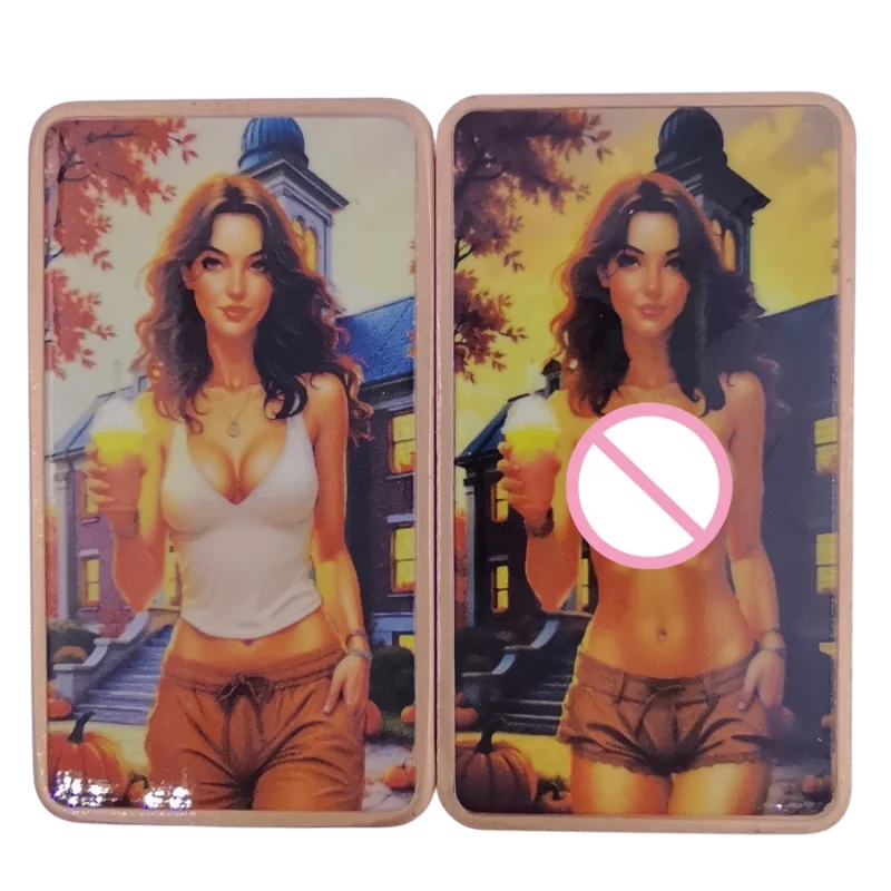 1oz .999 Fine Copper Bar Autumn School Girl Pumpkin Latte Pin-Up Art Colorized Bullion Collectible Fall Season Collectible Gift